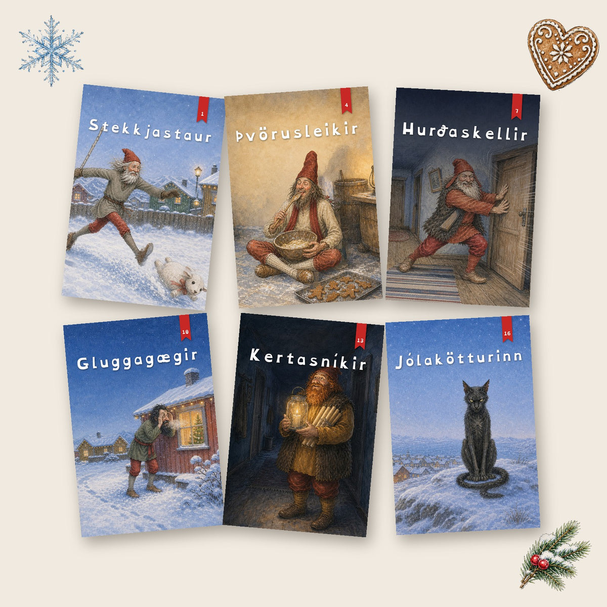 Jólasveinakort, jólakort með myndum af jólasveinunum