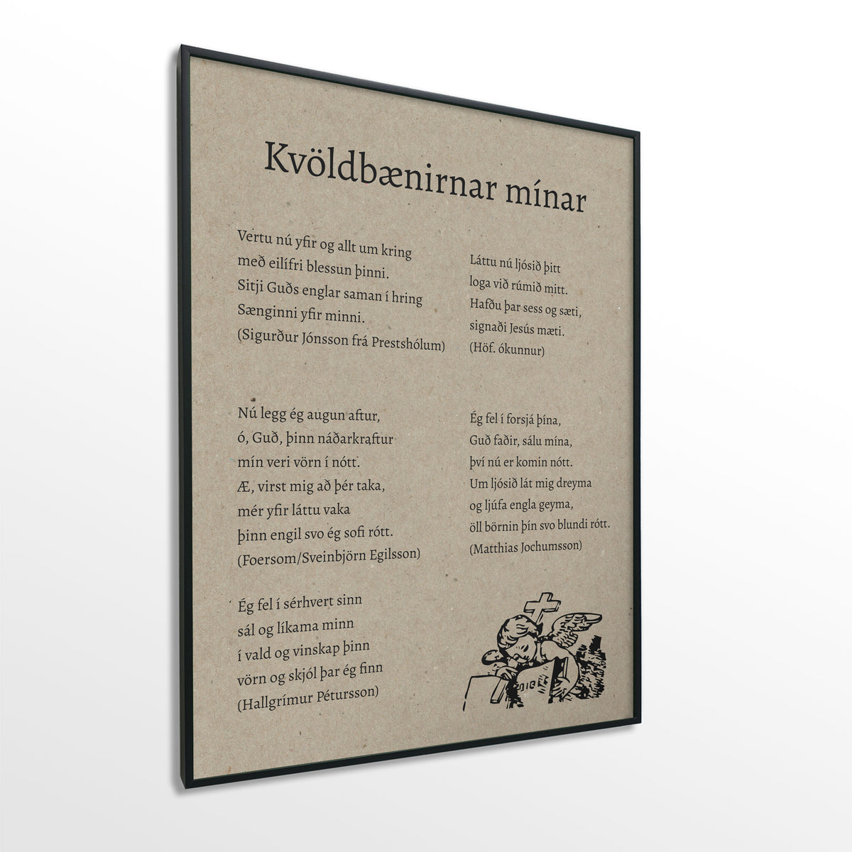 Veggspjald nr. 103 - Fallegt plakat fyrir heimilið. Þitt persónulega bænaplakat.