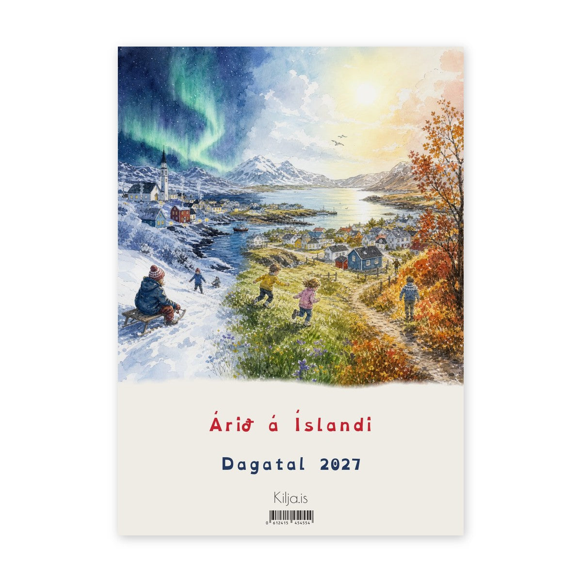 Árið á Íslandi, dagatal 2027, A5 spjöld: forsíða