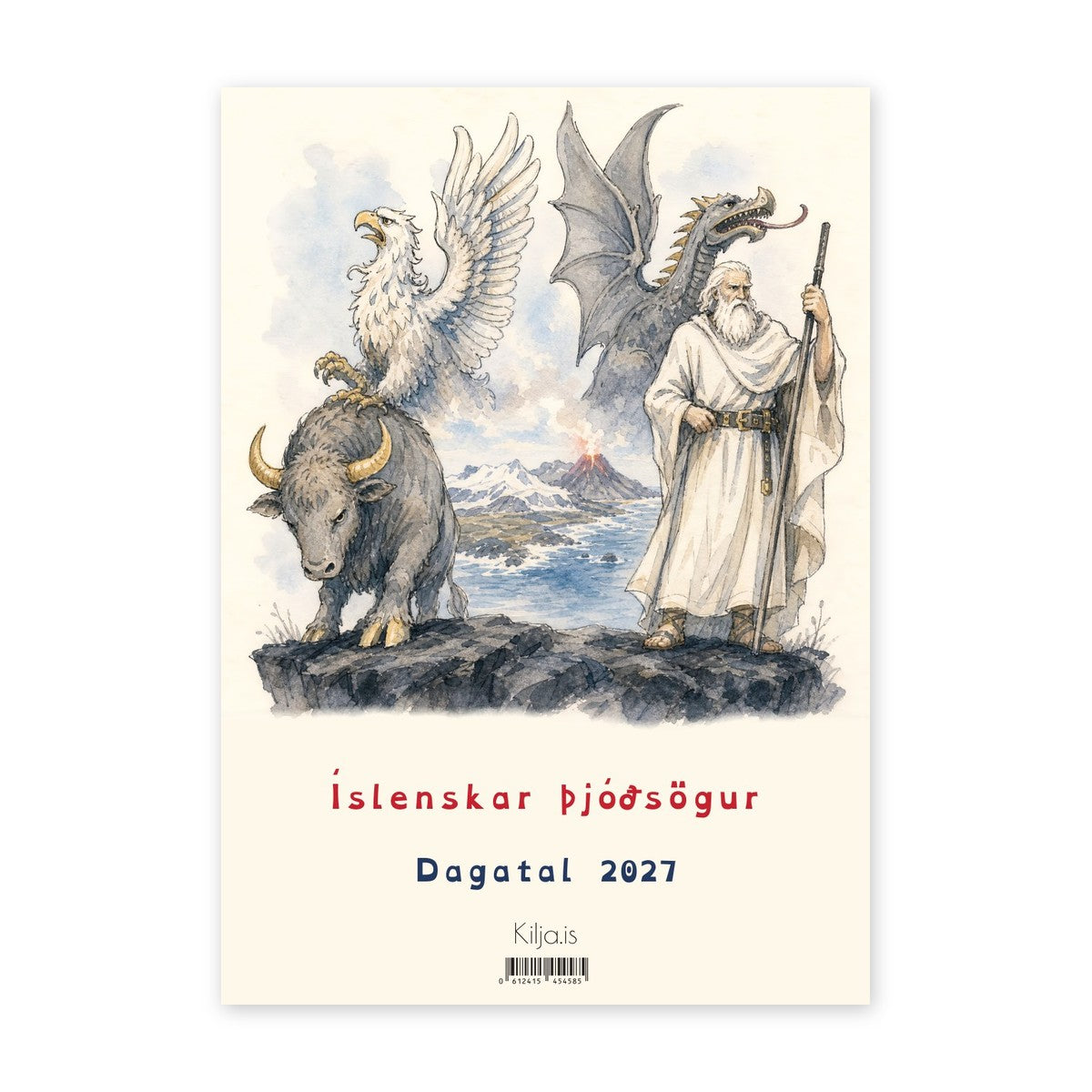 Íslenskar þjóðsögur, dagatal 2027, A5 spjöld: forsíða