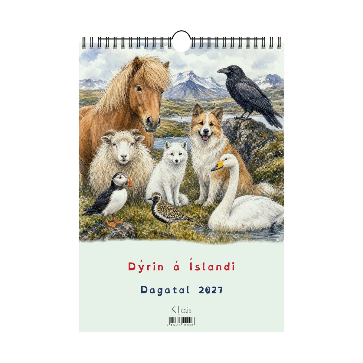 Dýrin á Íslandi, dagatal 2027: forsíða