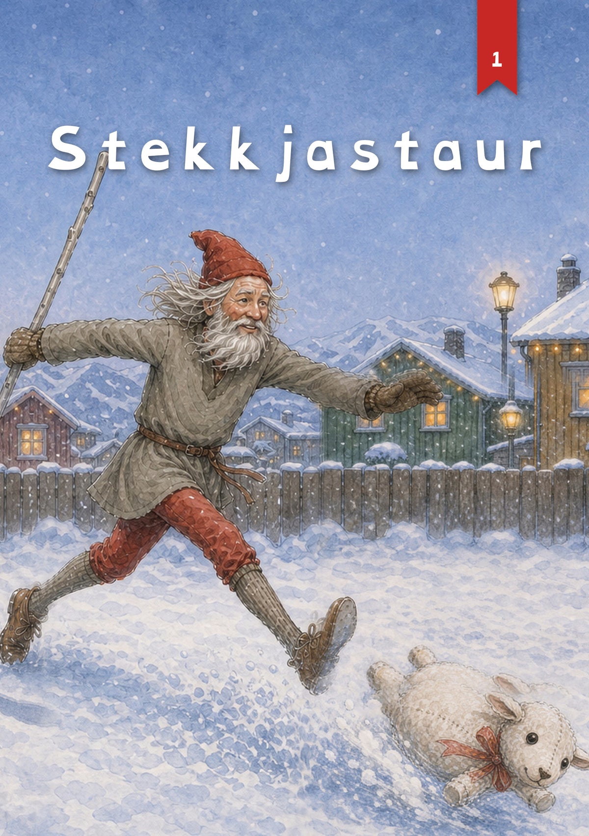 Stekkjastaur, jólabók með nafni barnsins, forsíða