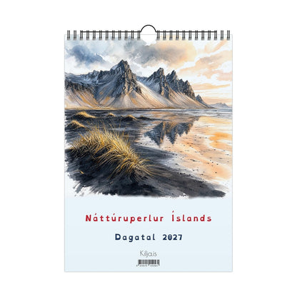Náttúruperlur Íslands, dagatal 2027: forsíða