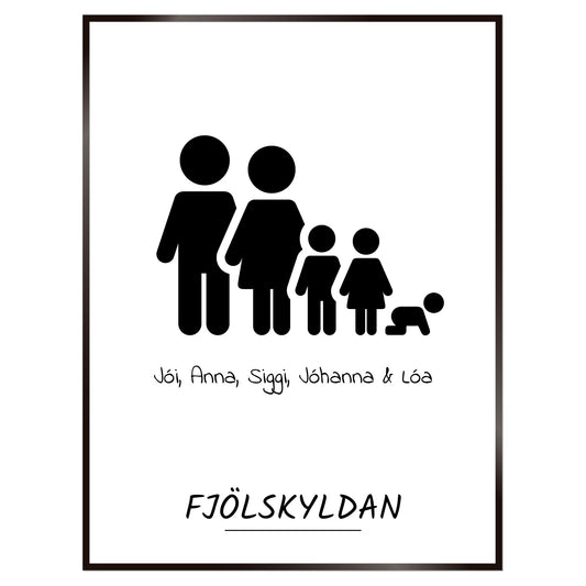 Plakat nr. 102 - Atburðaplakat sem þú getur búið til. Persónulegt listaverk sem er framleitt á Íslandi.