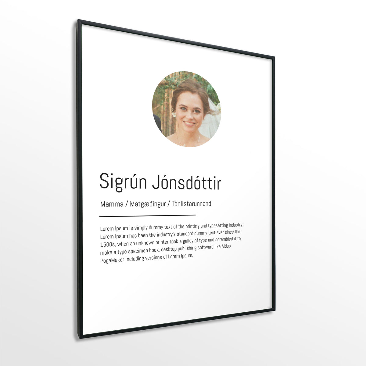 Veggspjald nr. 108 - Fallegt plakat fyrir heimilið. Þitt persónulega atburðaplakat.