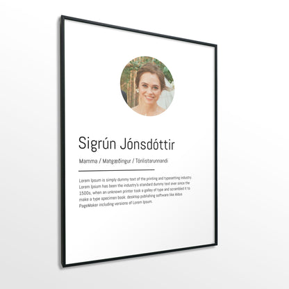 Veggspjald nr. 108 - Fallegt plakat fyrir heimilið. Þitt persónulega atburðaplakat.