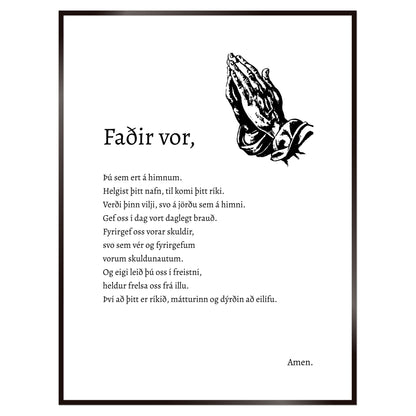 Plakat nr. 101 - Bænaplakat sem þú getur búið til. Persónulegt listaverk sem er framleitt á Íslandi.
