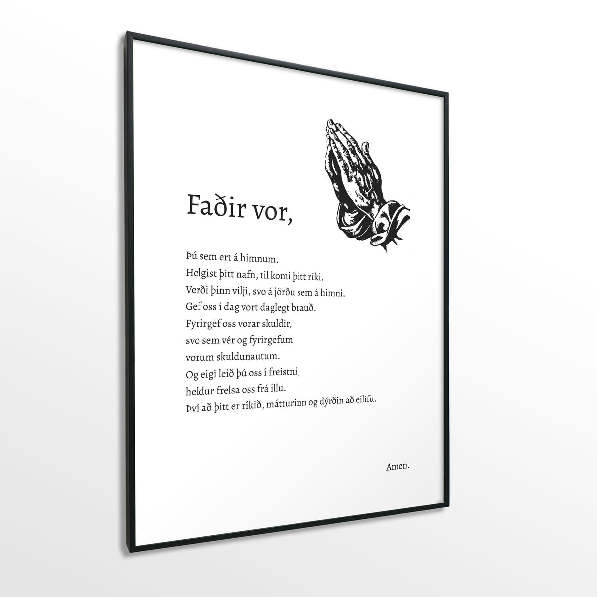 Veggspjald nr. 102 - Fallegt plakat fyrir heimilið. Þitt persónulega bænaplakat.