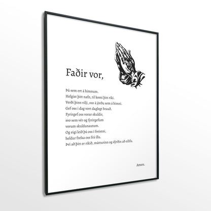 Veggspjald nr. 102 - Fallegt plakat fyrir heimilið. Þitt persónulega bænaplakat.