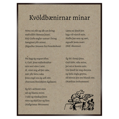 Plakat nr. 102 - Bænaplakat sem þú getur búið til. Persónulegt listaverk sem er framleitt á Íslandi.