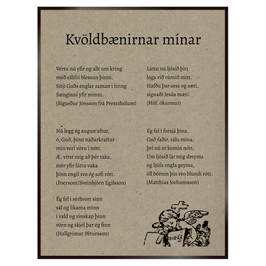 Plakat nr. 102 - Bænaplakat sem þú getur búið til. Persónulegt listaverk sem er framleitt á Íslandi.