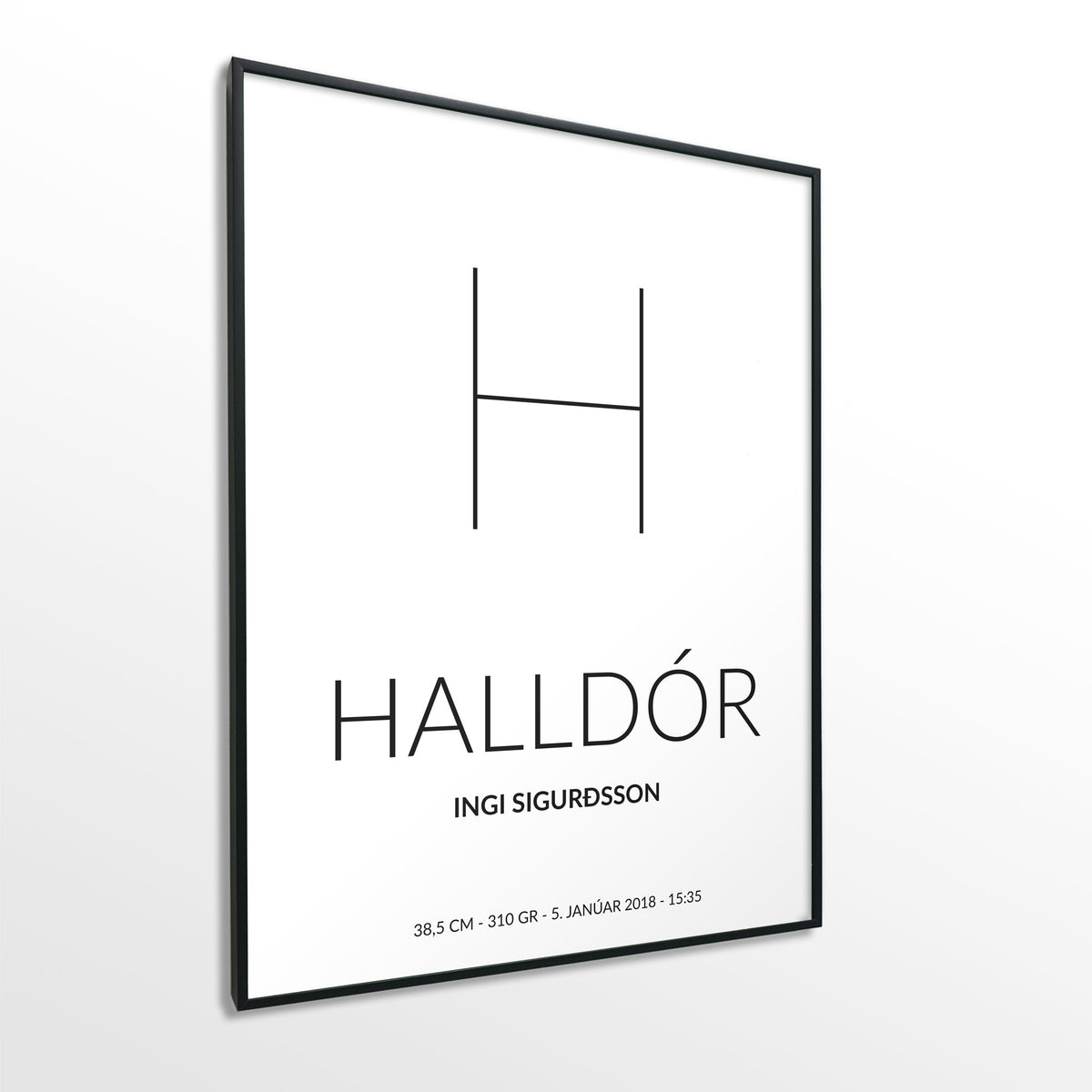 Veggspjald nr. 105 - Fallegt plakat fyrir heimilið. Þitt persónulega fæðingarplakat.
