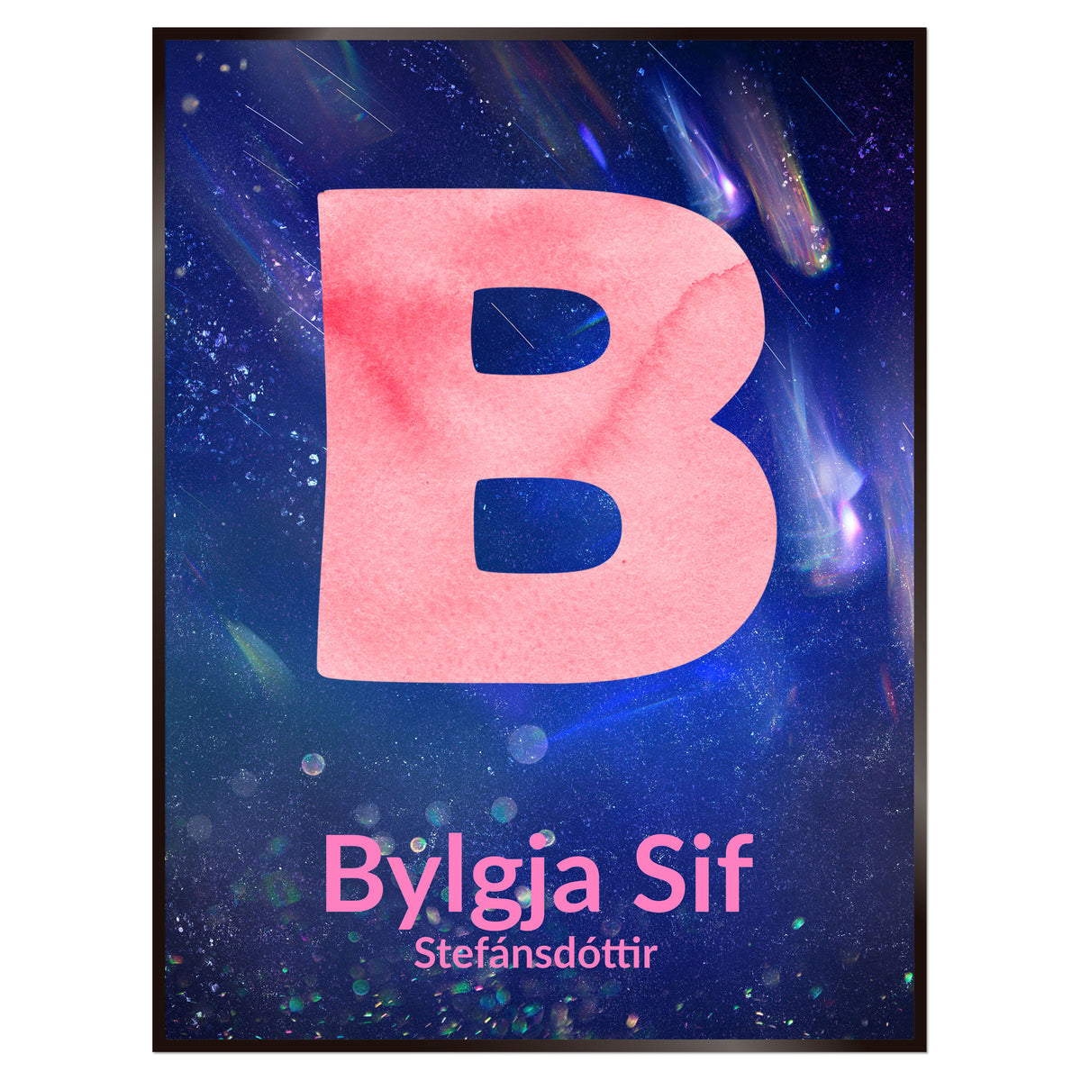 Plakat nr. 110 - Nafnaplakat sem þú getur búið til. Persónulegt listaverk sem er framleitt á Íslandi.