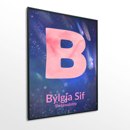 Veggspjald nr. 111 - Fallegt plakat fyrir heimilið. Þitt persónulega nafnaplakat.