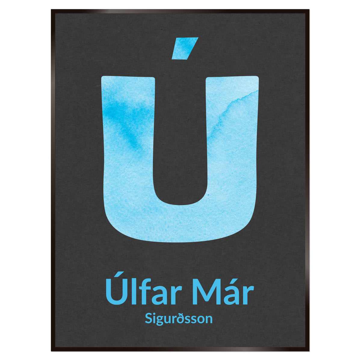 Plakat nr. 111 - Nafnaplakat sem þú getur búið til. Persónulegt listaverk sem er framleitt á Íslandi.