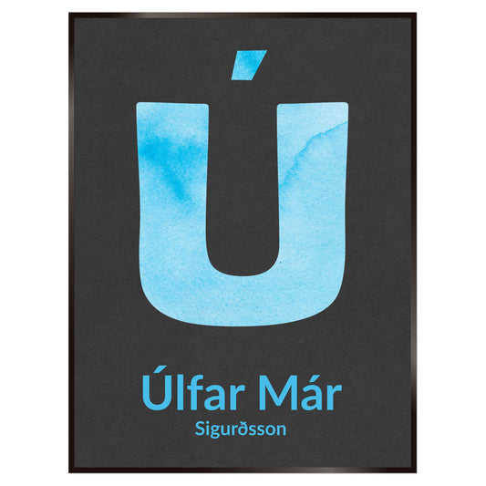 Plakat nr. 111 - Nafnaplakat sem þú getur búið til. Persónulegt listaverk sem er framleitt á Íslandi.